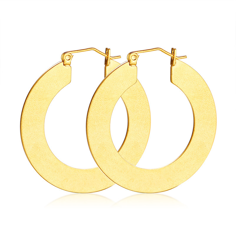 Minimalist Round Hoop Earrings Stainless Steel Geometric Circle Earrings