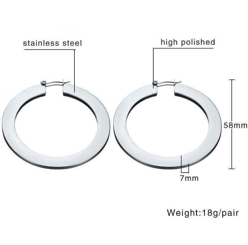 Minimalist Round Hoop Earrings Stainless Steel Geometric Circle Earrings