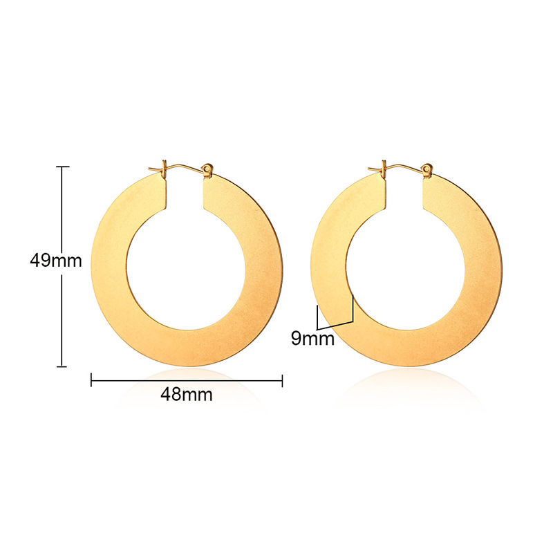 Minimalist Round Hoop Earrings Stainless Steel Geometric Circle Earrings