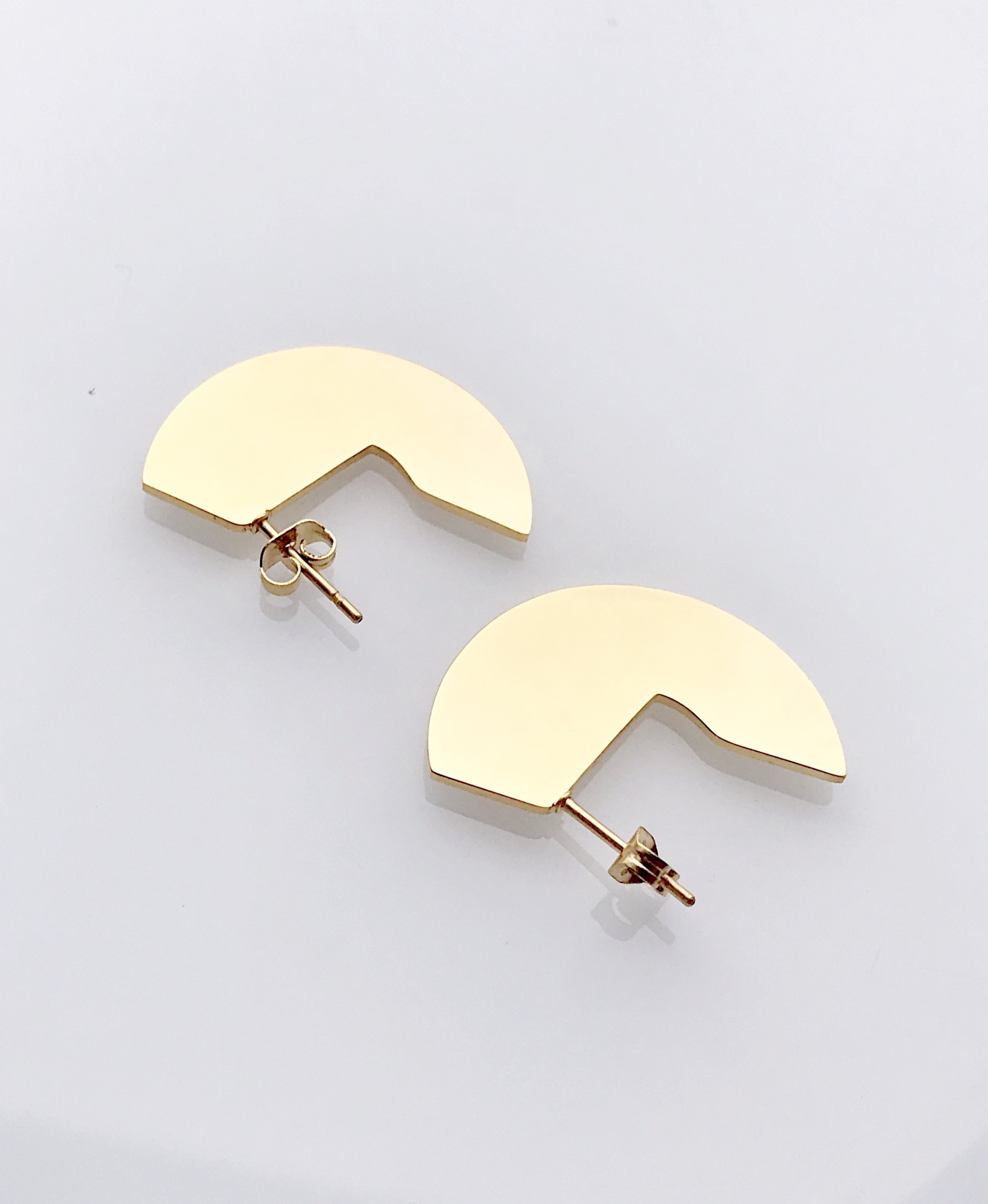simple classic design geometric round shape women girl big 20mm round plate fashion gold earring