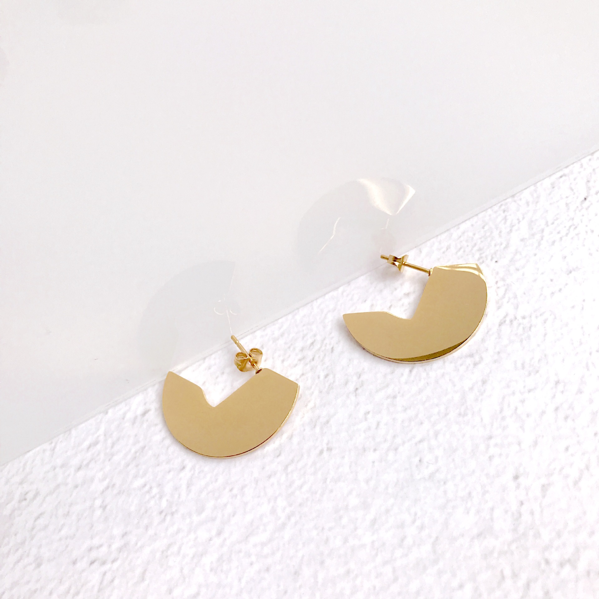 simple classic design geometric round shape women girl big 20mm round plate fashion gold earring