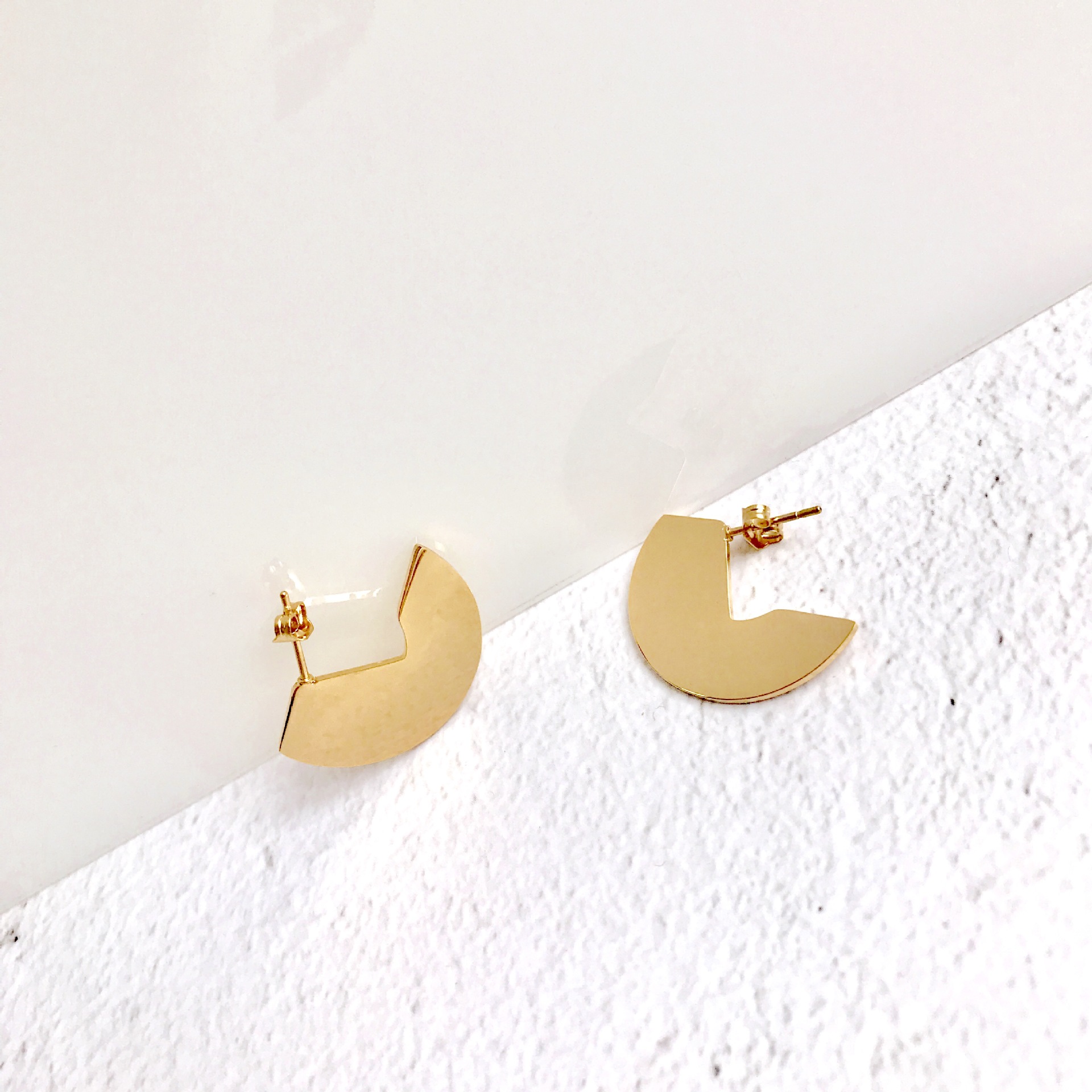 simple classic design geometric round shape women girl big 20mm round plate fashion gold earring
