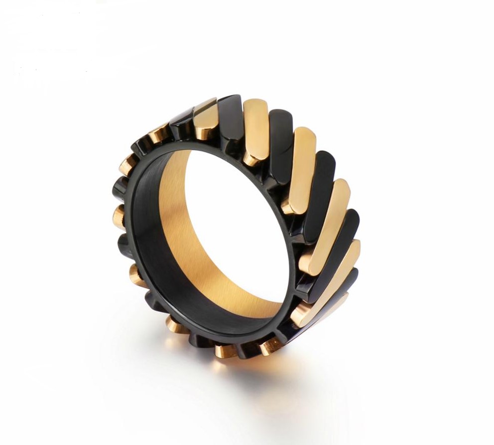 High Quality Fashion Stripe Stainless Steel Jewelry Ring For Men