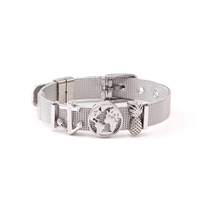LICA Jewelry Travel Round the World Charm Bracelet Set Mixed 10 design Map Mesh Bracelet set for Christmas Gift