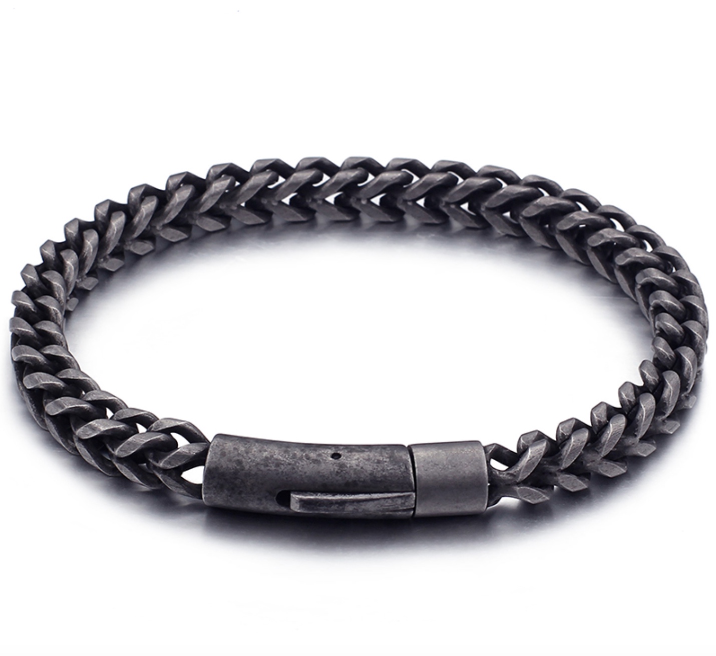 LICA 6MM Thick Chain Men Bracelet Cool Black Stainless Steel Friendship Men's Bracelets For Men Vintage Biker Jewelry Gifts
