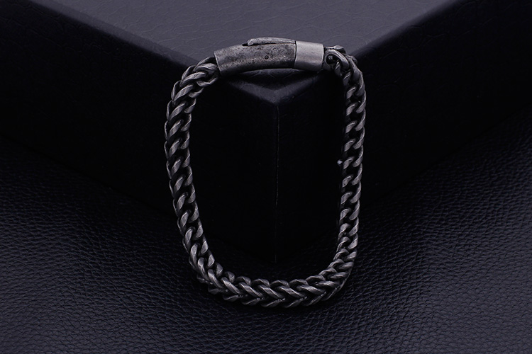 LICA 6MM Thick Chain Men Bracelet Cool Black Stainless Steel Friendship Men's Bracelets For Men Vintage Biker Jewelry Gifts