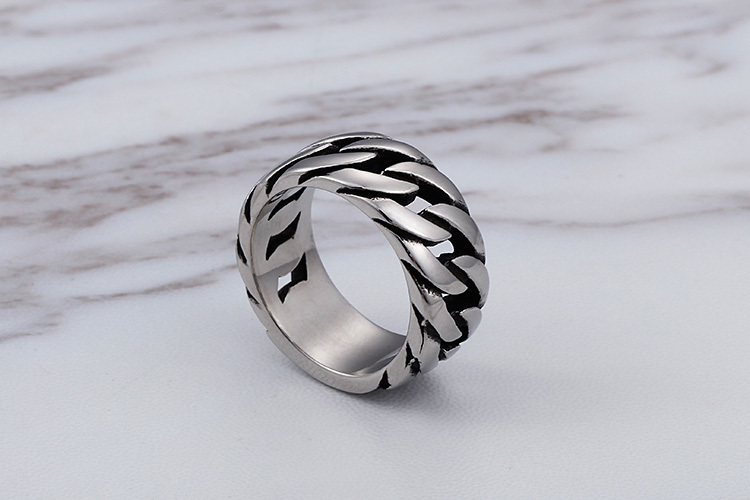 Fashion New Thick Chain Style Ring Men 316L Stainless Steel Biker Jewelry Punk Rock Party Mens Rings Dropshipping