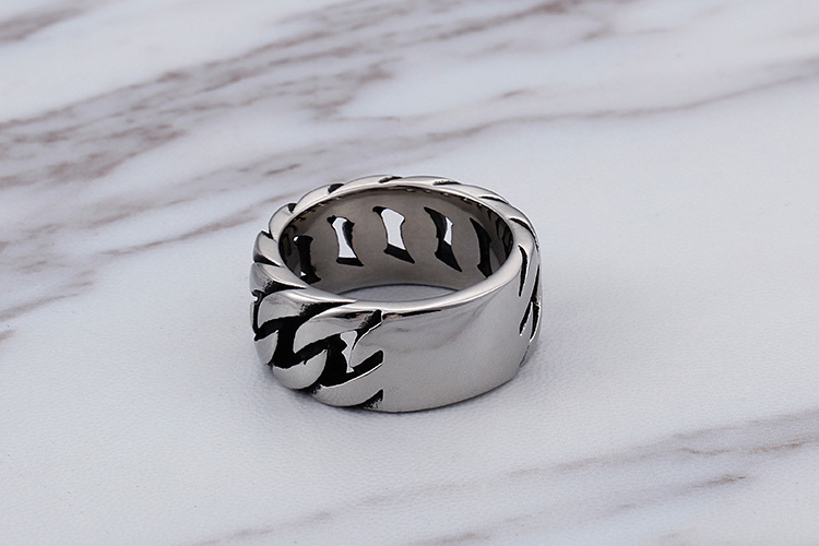 Fashion New Thick Chain Style Ring Men 316L Stainless Steel Biker Jewelry Punk Rock Party Mens Rings Dropshipping