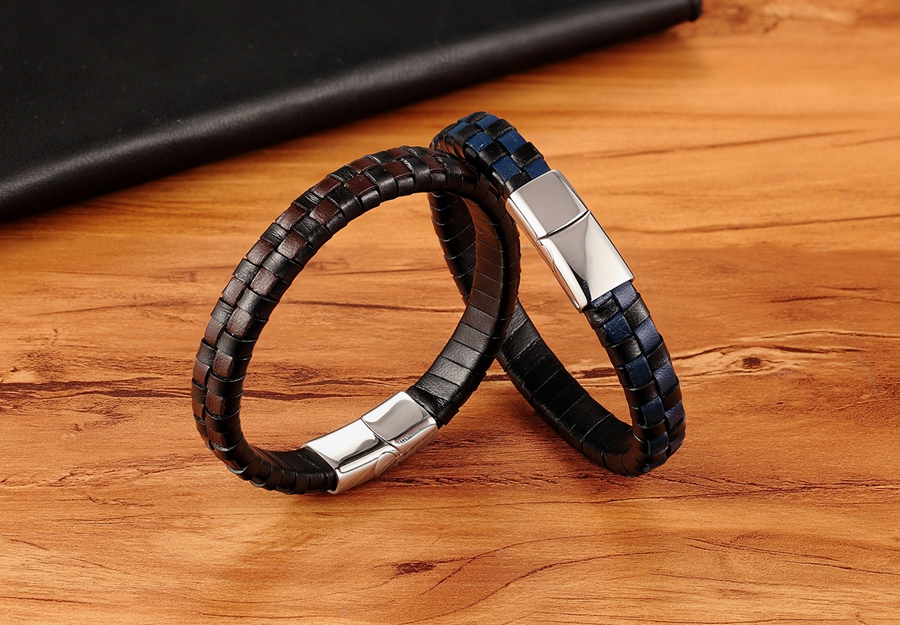 Classic Design Hand-woven Bracelet Personality Gift For Men Genuine Leather Bracelet&Bangle Special Birthday Party Jewelry