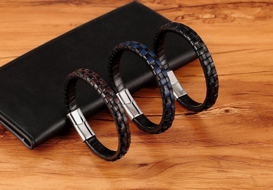 Classic Design Hand-woven Bracelet Personality Gift For Men Genuine Leather Bracelet&Bangle Special Birthday Party Jewelry