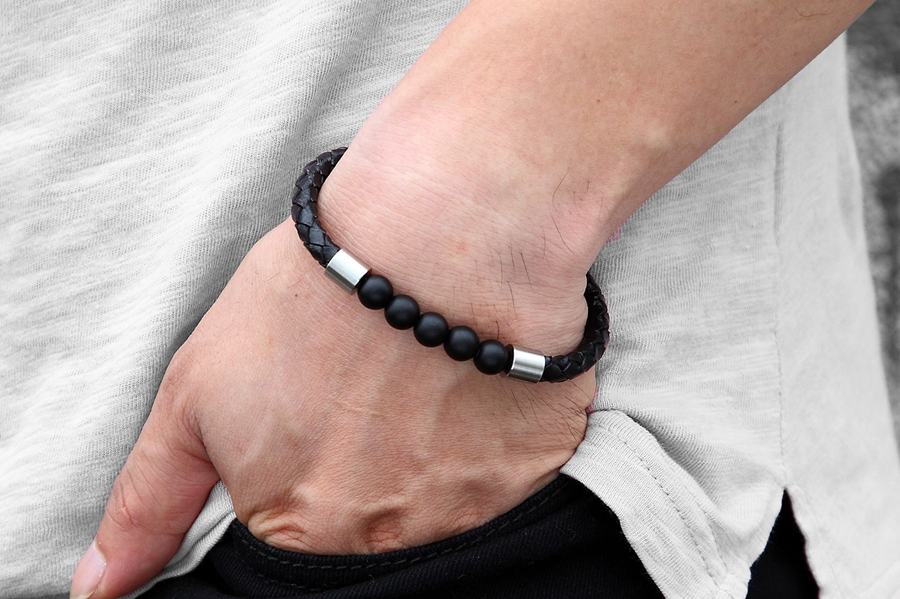 LICA Big Promotion Neo-Gothic Personality Combination Men's Leather Bracelet Natural Tiger Eye Stone Low Price Unique