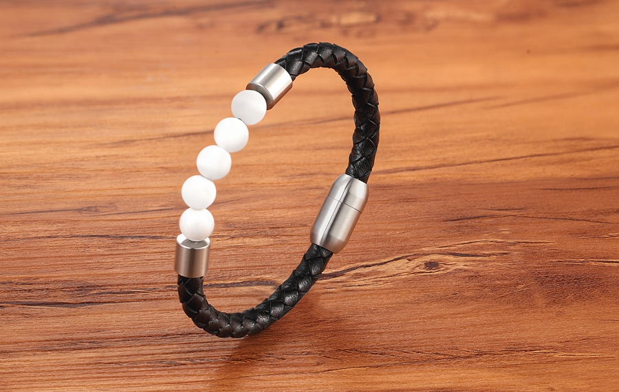 LICA Big Promotion Neo-Gothic Personality Combination Men's Leather Bracelet Natural Tiger Eye Stone Low Price Unique