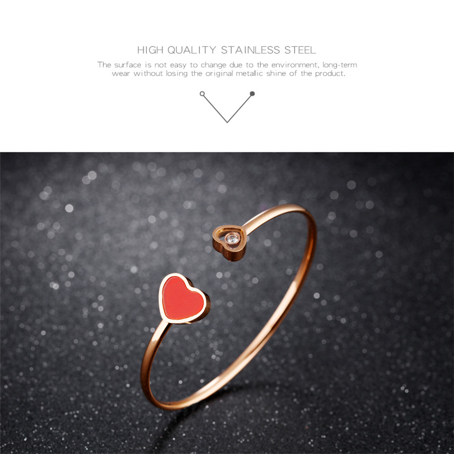 LICA White/Black/Red/Blue Stainless Steel Rose Gold Color Top Sale Multiple Styles Open Bangle For Women Birthday Present