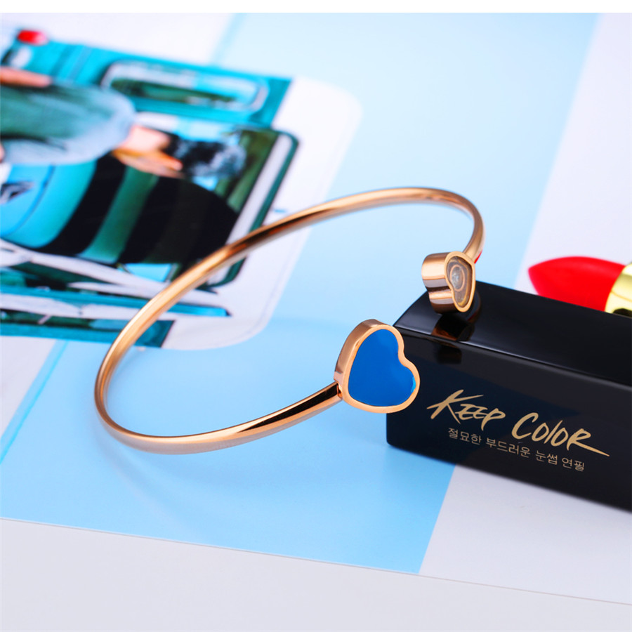 LICA White/Black/Red/Blue Stainless Steel Rose Gold Color Top Sale Multiple Styles Open Bangle For Women Birthday Present