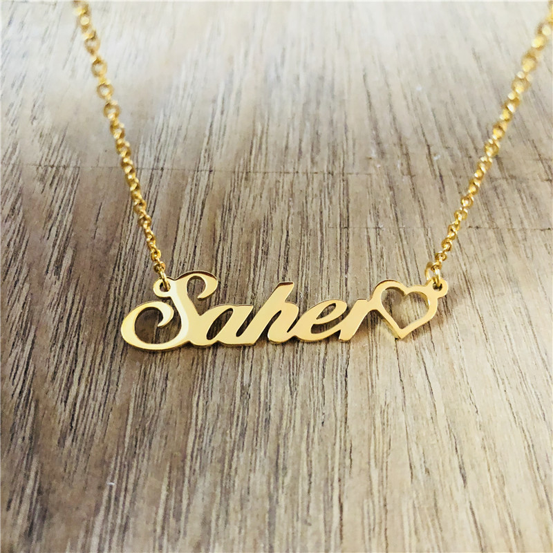 LICA Custom Stainless Steel Necklace Jewelry Any Personalized Name Necklaces Women Men Silver Gold Rose Choker Engraved Handmade Bridesmaid Gift Idea
