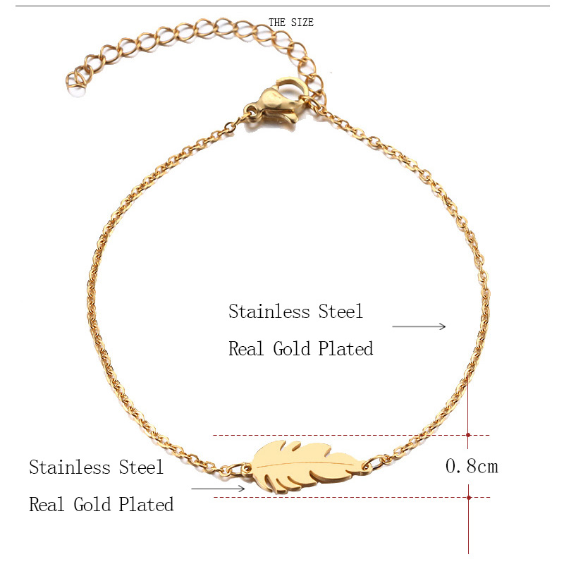 LICA Stainless Steel Bracelet For Women Feather Man Gold And Silver Color Lover's Engagement Jewelry