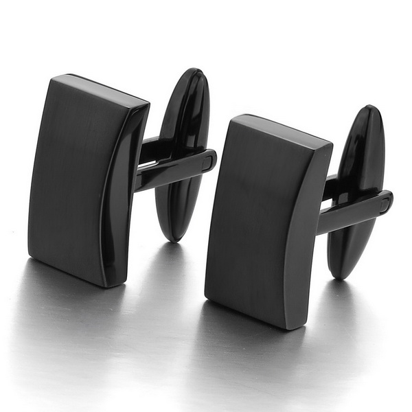 LICA High Quality luxury hot sales Stainless Steel Cufflinks Black Classic Wedding Business Wholesaler