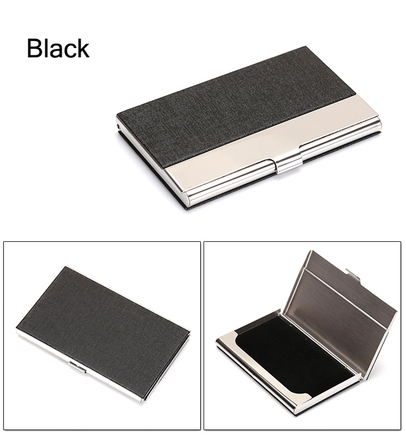 LICA Fashion Credit Card Holder Portable Slim Steel Business ID Name Cardholder Metal Aluminum Coin Change RFID Wallet Case