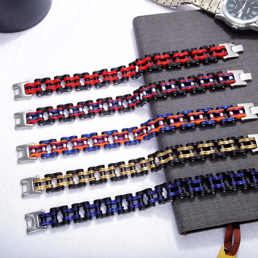 LICA Fashion Bicycle Chain Bracelet Jewelry Men Bike Chain Bracelet, Pyramid Link Stainless Steel Bracelet, Punk Street Wholesale Bracelet Men