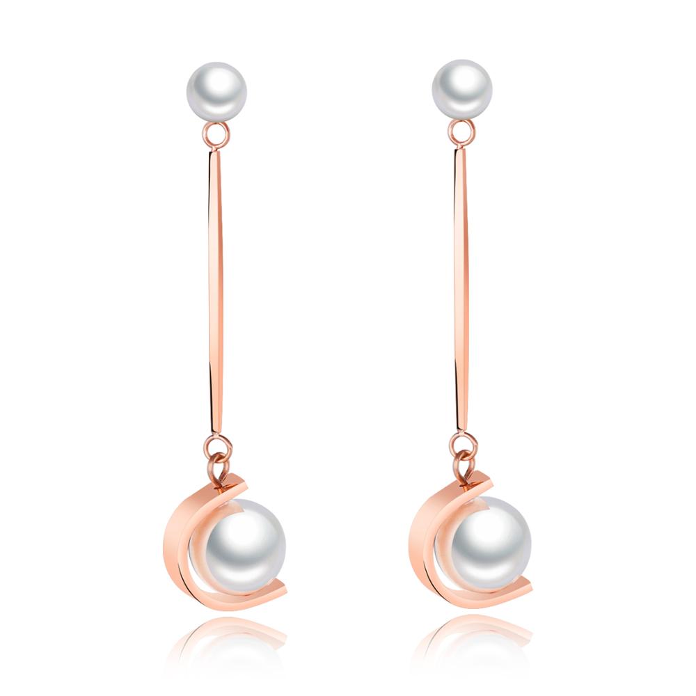 LICA Fashion Long Temperament Pearl Tassel Earrings