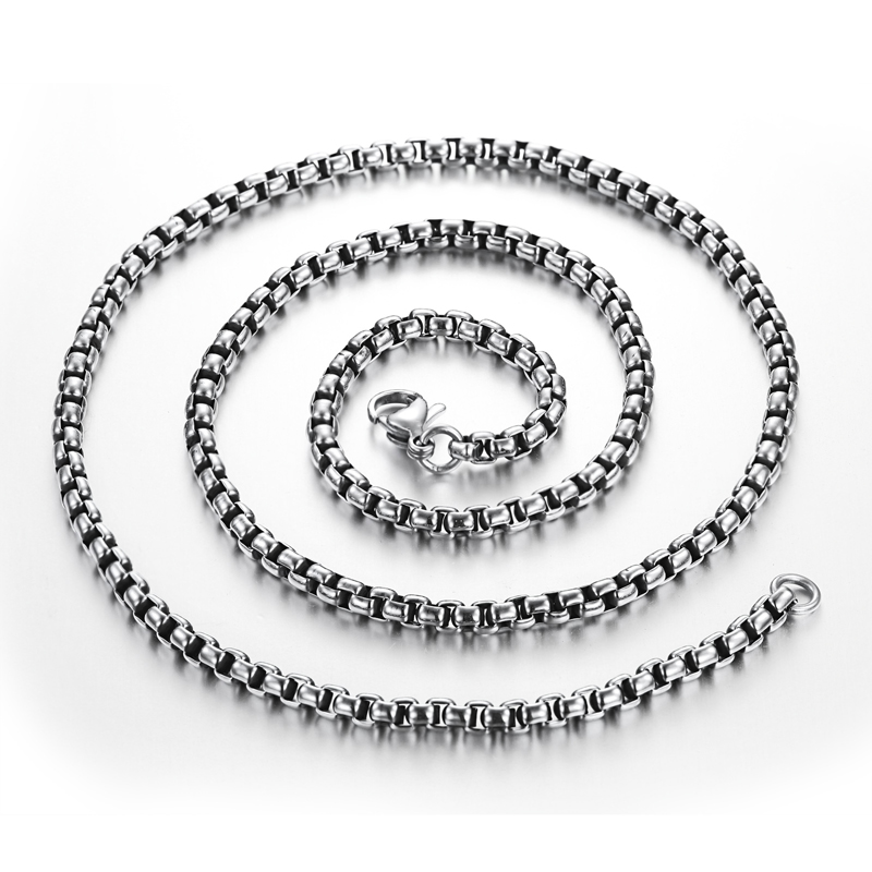 LICA Fine Polished Round Box Chain Stainless Steel Pearl Chain