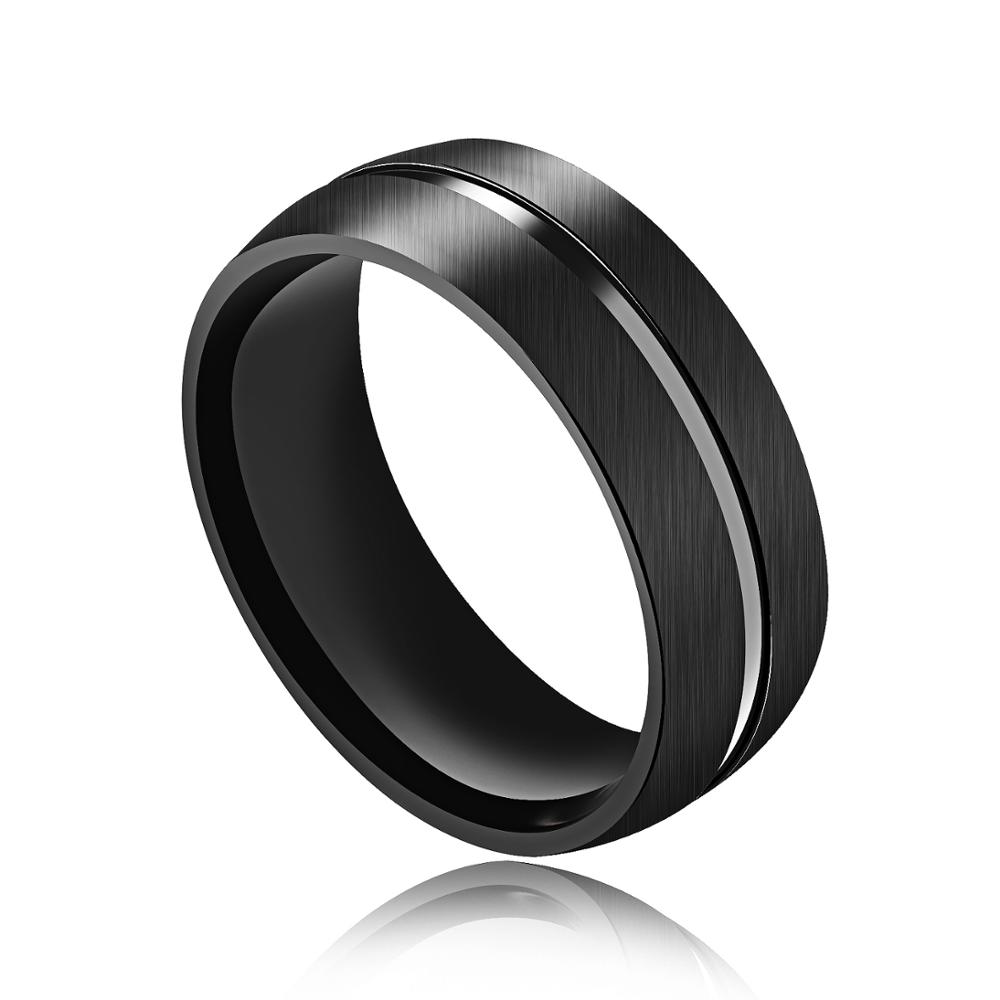 LICA 8MM Creative Black Finish Stainless Steel Men's Ring