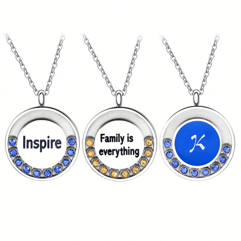 LICA New Arrival Removable Birthstone Stainless Steel Initial Letter Number Design Jewelry Necklace Women