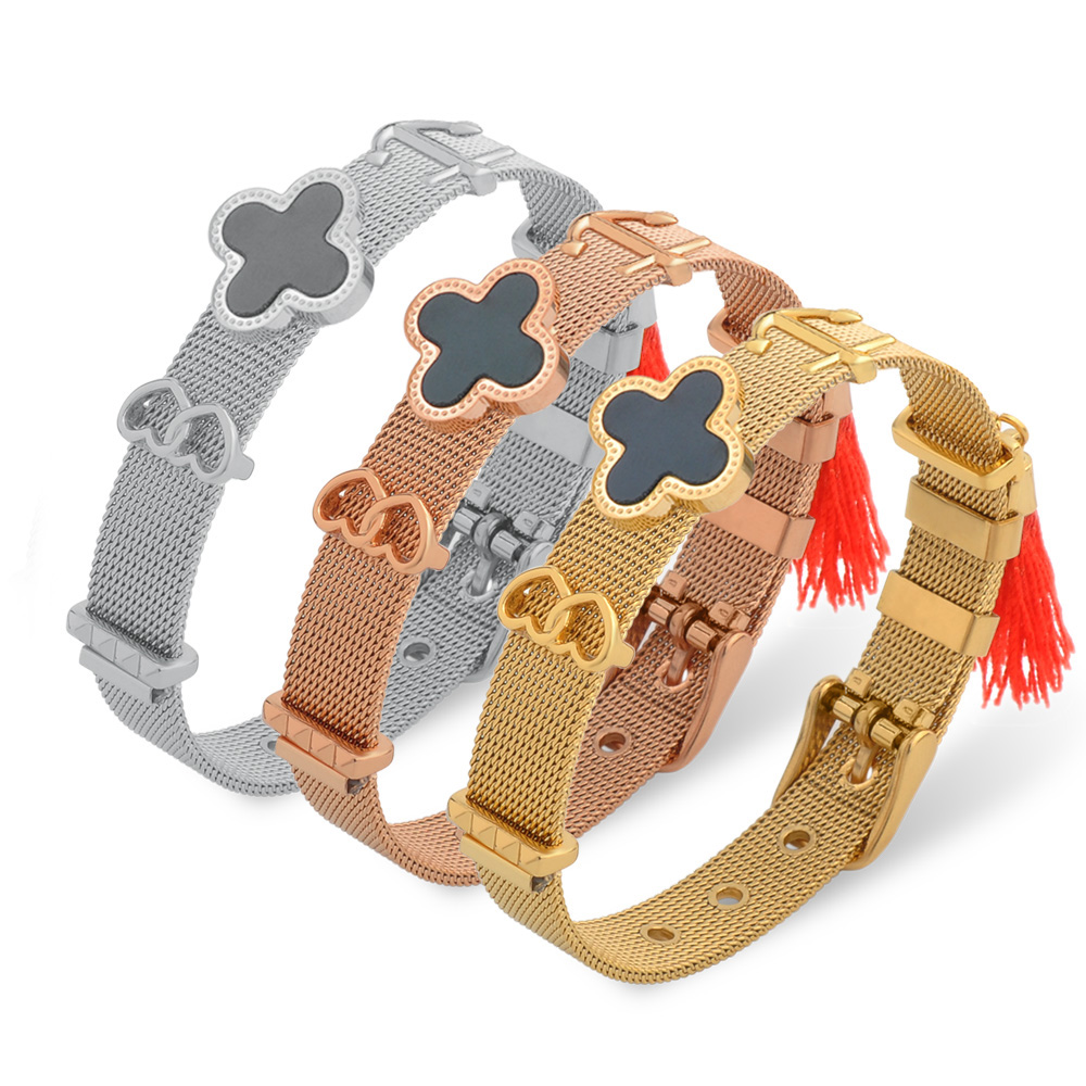 LICA Stainless Steel Mesh Bracelet Charm Jewelry,New 18K Gold Design Women’s Charm Bracelets