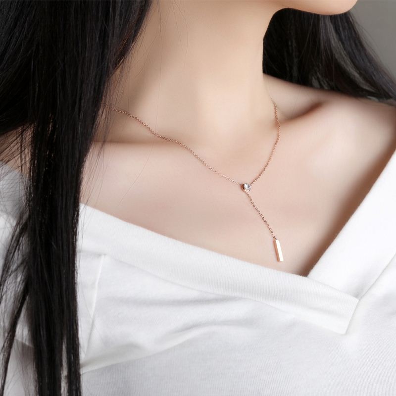 LICA Fashion Jewelry Stainless Steel Long Chain Charm Necklace For Women