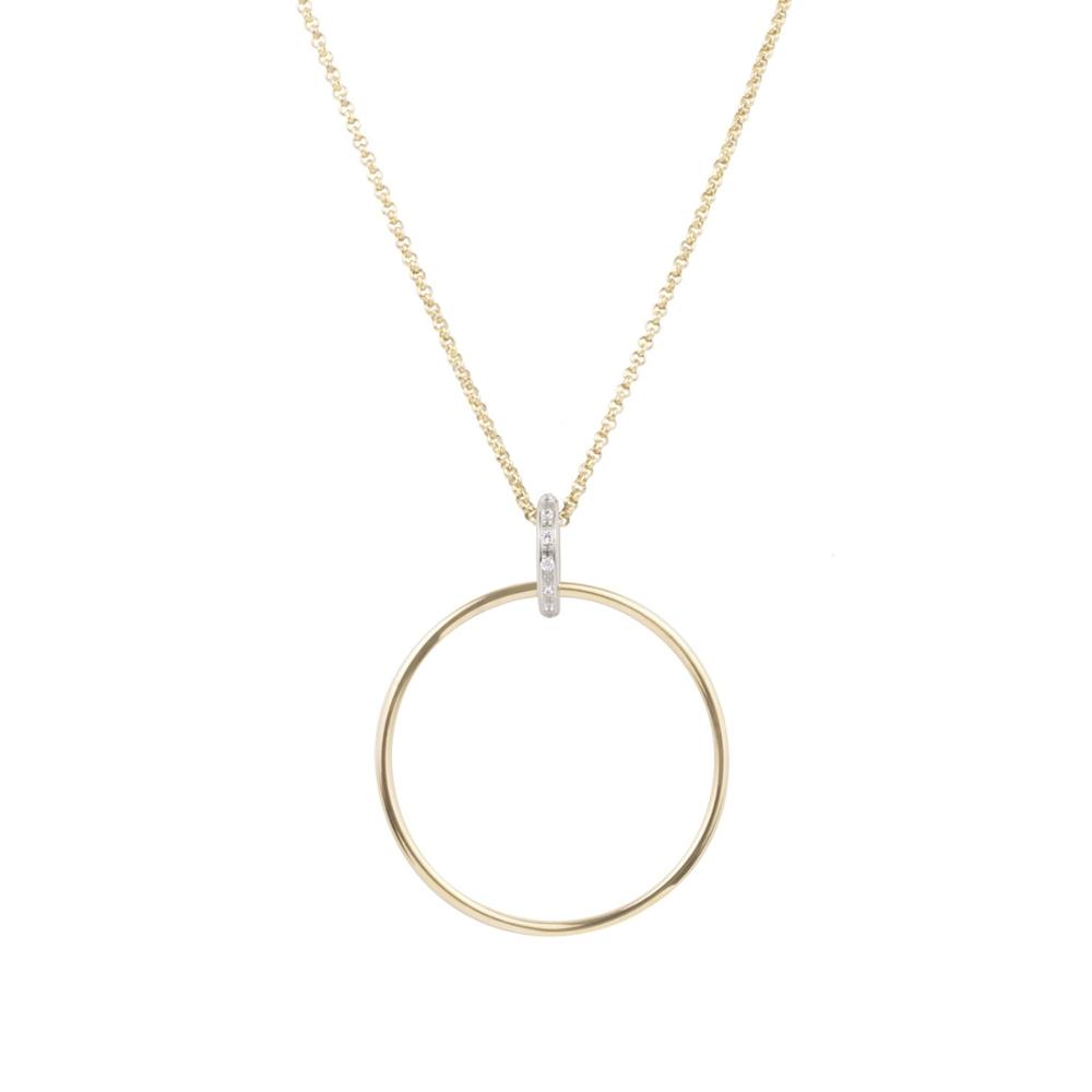 LICA Women Stainless Steel Circle Long Necklace Hypoallergenic Simple Pendant Jewelry