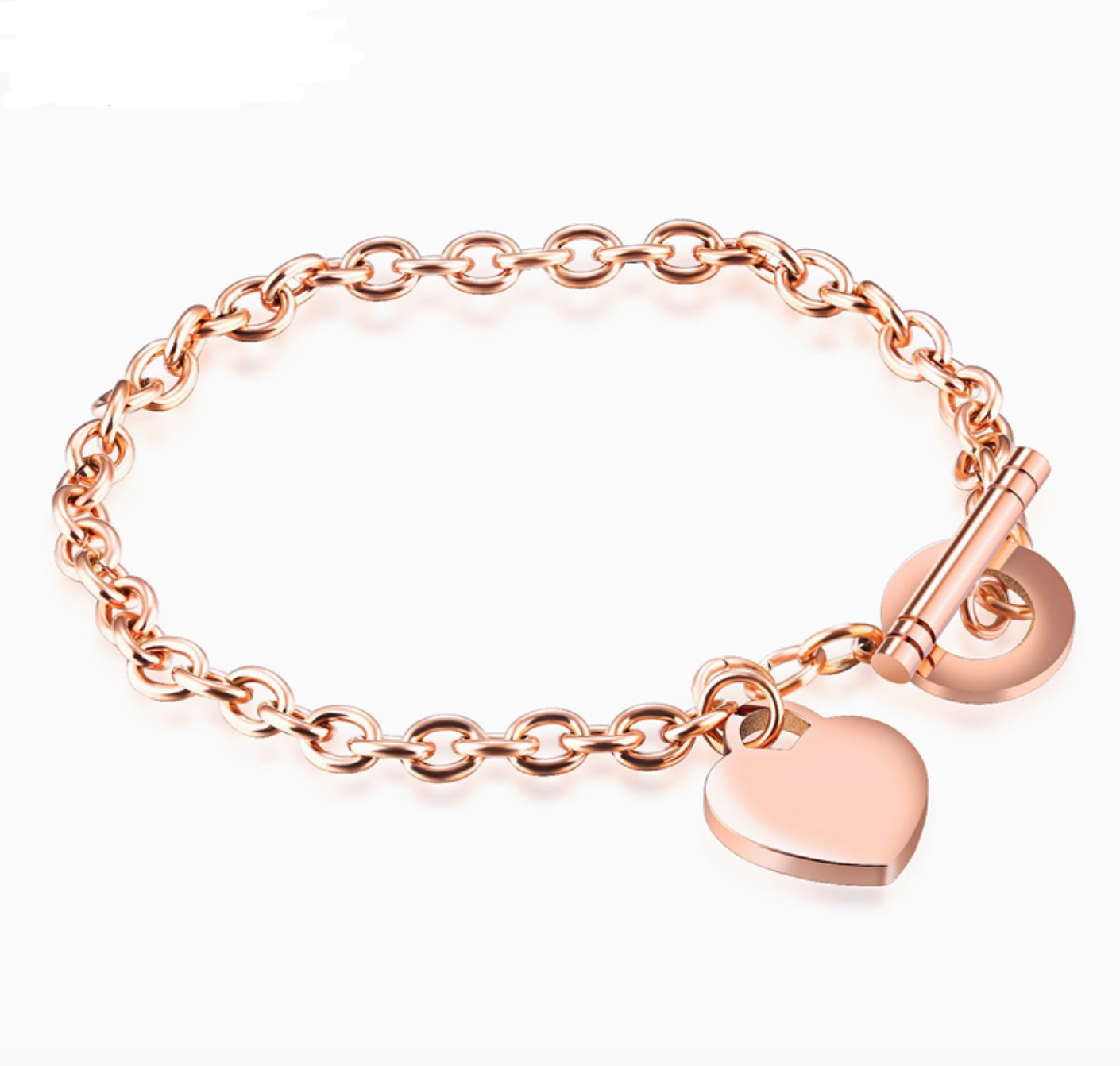 LICA Jewelry Hot Selling Stainless Steel Women's Jewellery Heart Shape Chain Bracelet