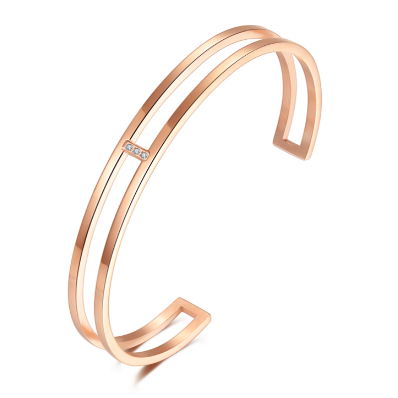 LICA Custom Popular Models Designs Stainless Steel Jewellery Ladies Women Fancy inspiration Rose Gold Cuff Bracelets Bangles