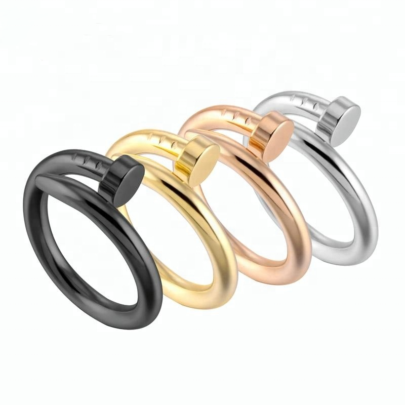 LICA Stainless Steel Gold Plated Stainless Steel Nail Rings