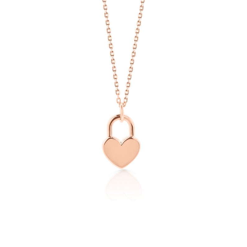 LICA Fashion Gold Plated Heart Necklace Stainless Steel Jewelry Heart Lock Necklace Dainty Love Necklace
