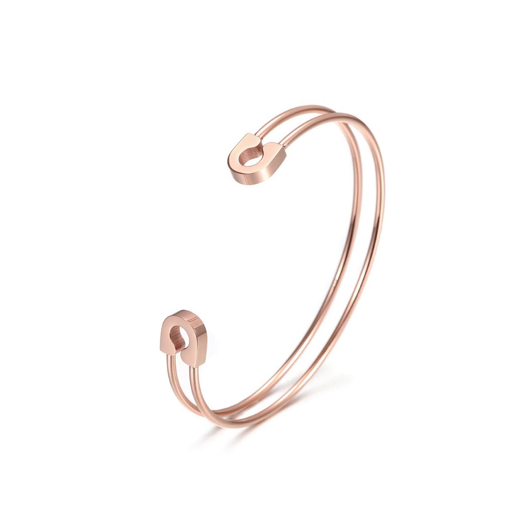 LICA Personality Double Band Cuff Bangle Stack able Bracelet Dainty Bracelet Thin Cuff Bracelet Open Bangle