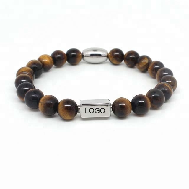 Wholesale Custom Logo Stainless Steel Bead Bracelet