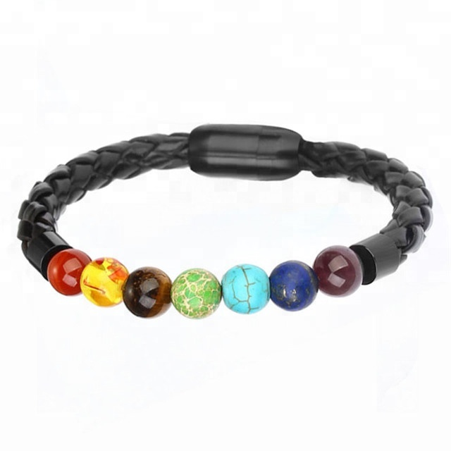 LICA New Fashion Lava Chakra Bracelets Leather Bead Bracelet