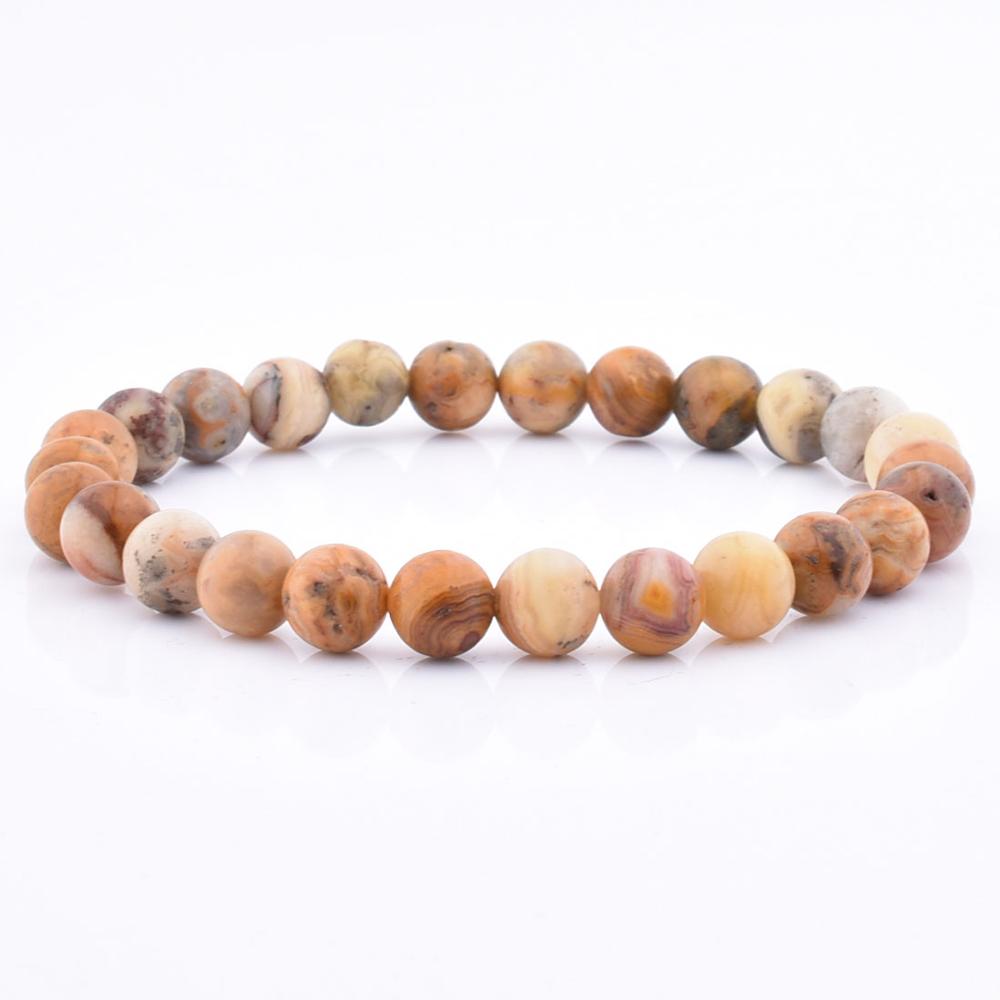 LICA Simple Design Stretch Beaded Crazy Onxy Agate Bead Natural Stone Bracelet Wholesale