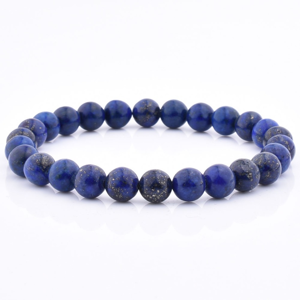 LICA Fashion New Design Lapis Lazuli Stone Elastic Adjustable Bead Bracelet For Men