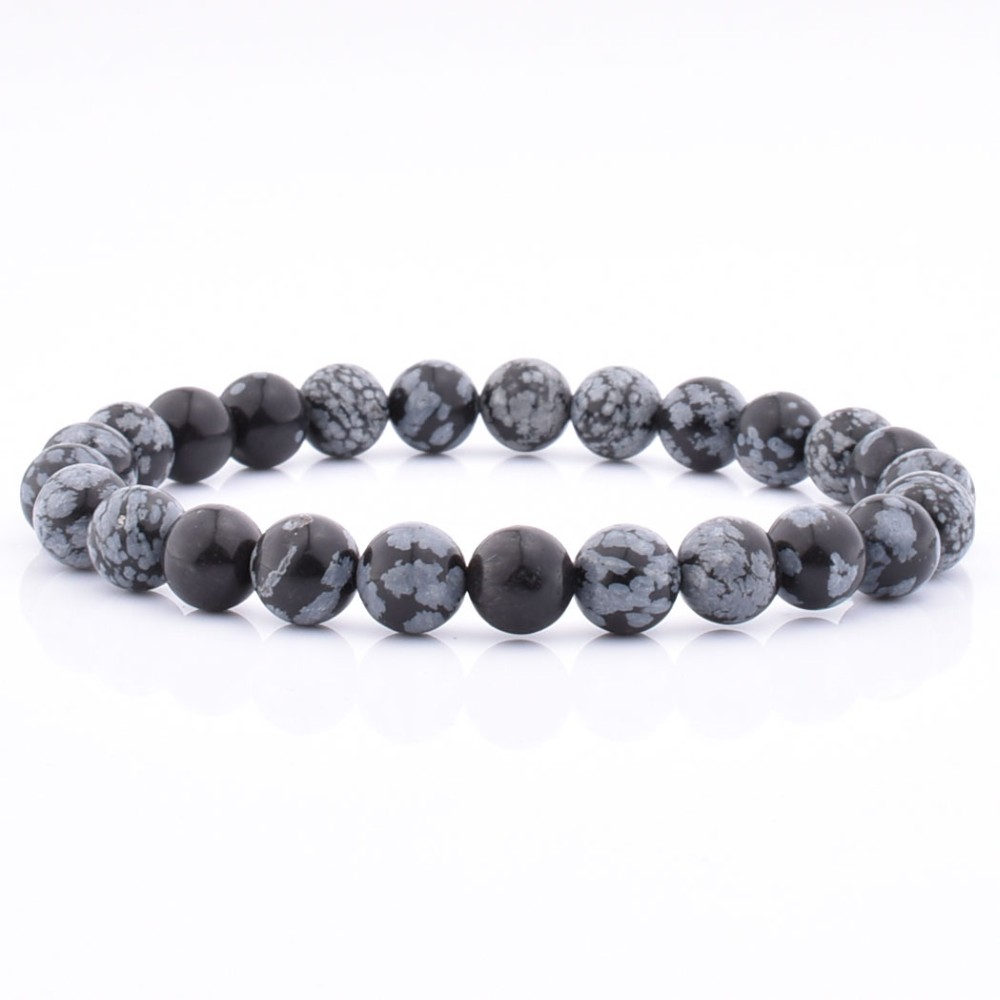 LICA Gemstone Design Pure Snowflake Stone Bead Bracelet For Christmas Gift