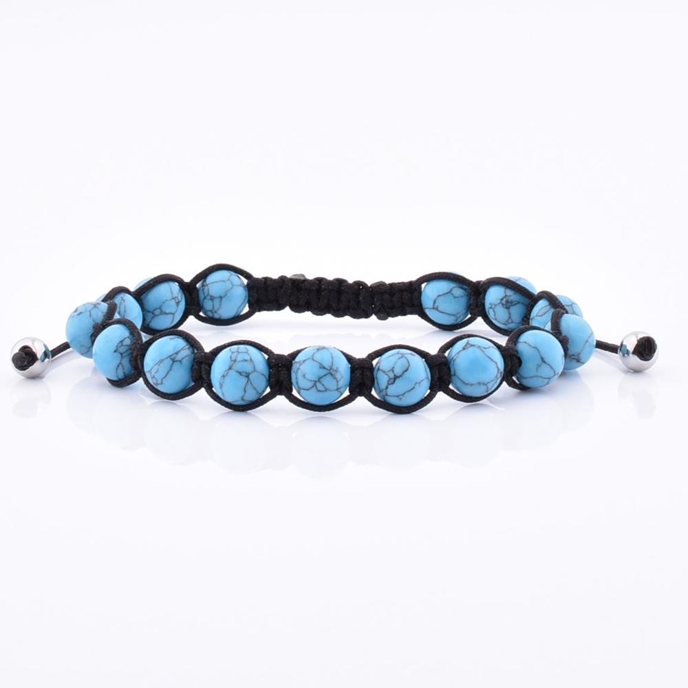 LICA Wholesale Fashion Blue Turquoise Bead Bracelet With Tassels For Couple Gift