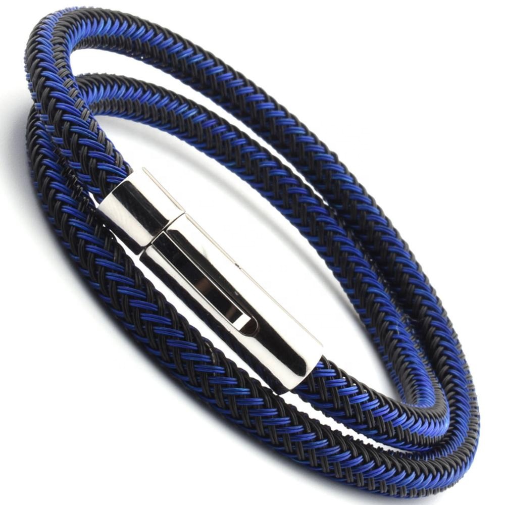 LICA Latest Design Wristband Cool Blue Black Mixed Wire Charm Clasp Bracelets For Girls