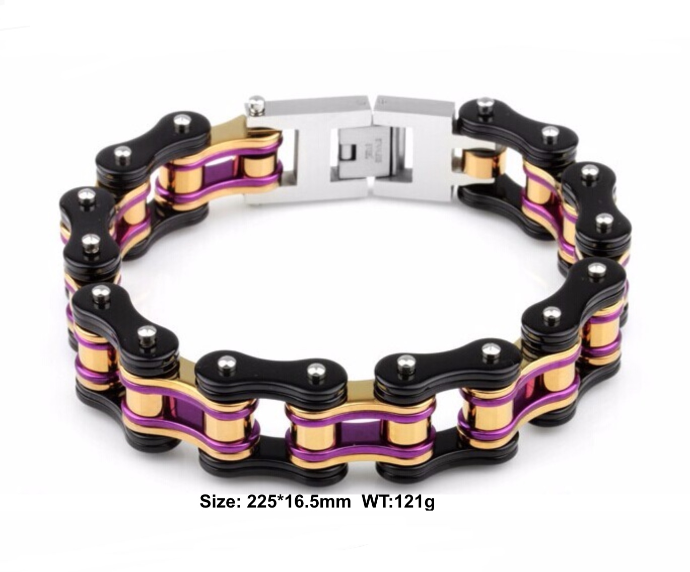 LICA 22.5cm Stainless Steel Men's Bike Chain Bracelets Bicycle Link Chain Heavy Chunky Bracelets Personalised Fashion Jewelry