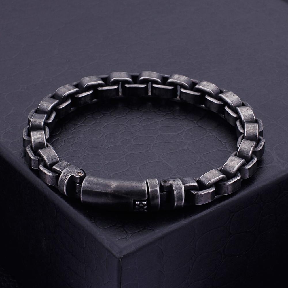LICA 316 Stainless Steel 22CM Brushed Box Link Chain Bracelets For Men