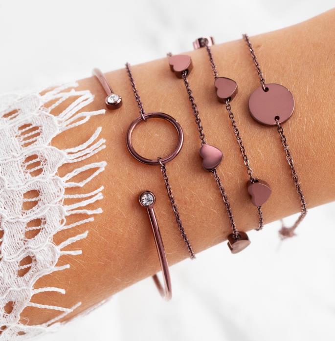 LICA Coffee Plated Color Minimalism Stainless Steel Bracelet