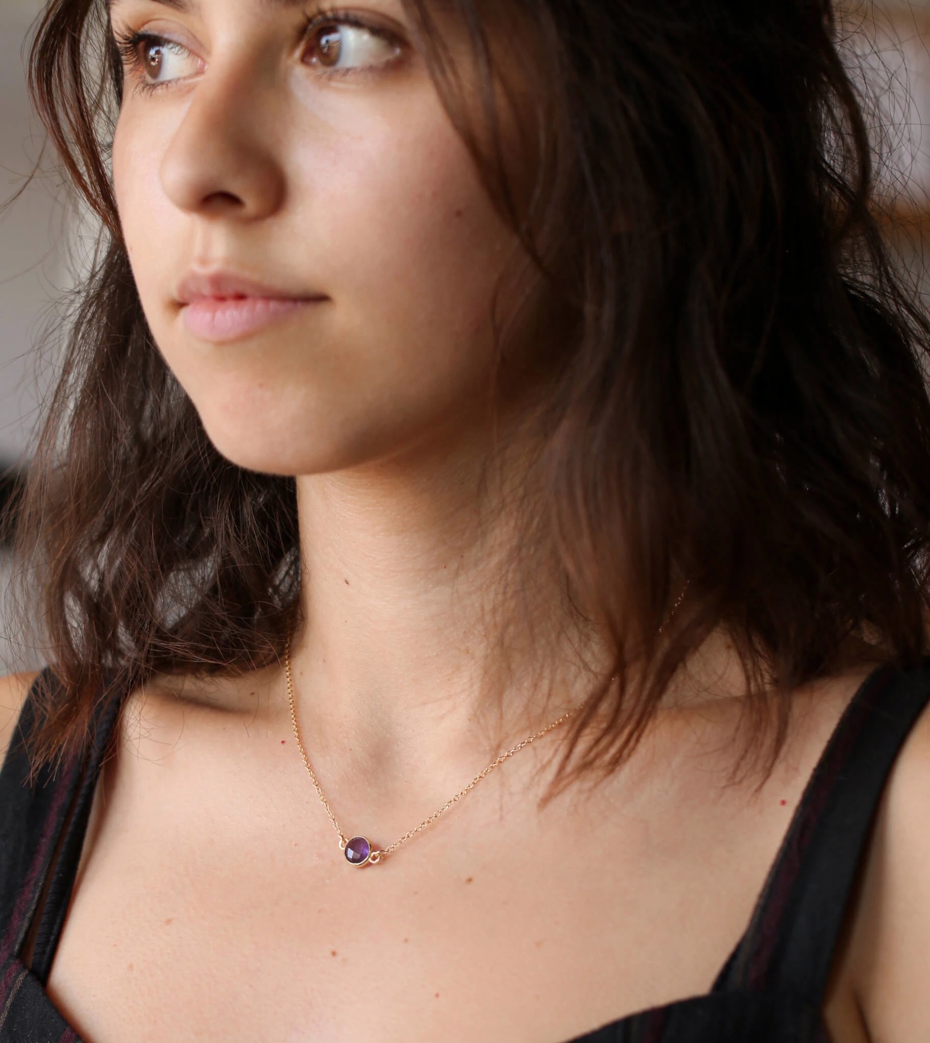 Stainless Steel Amethyst Healing Necklace