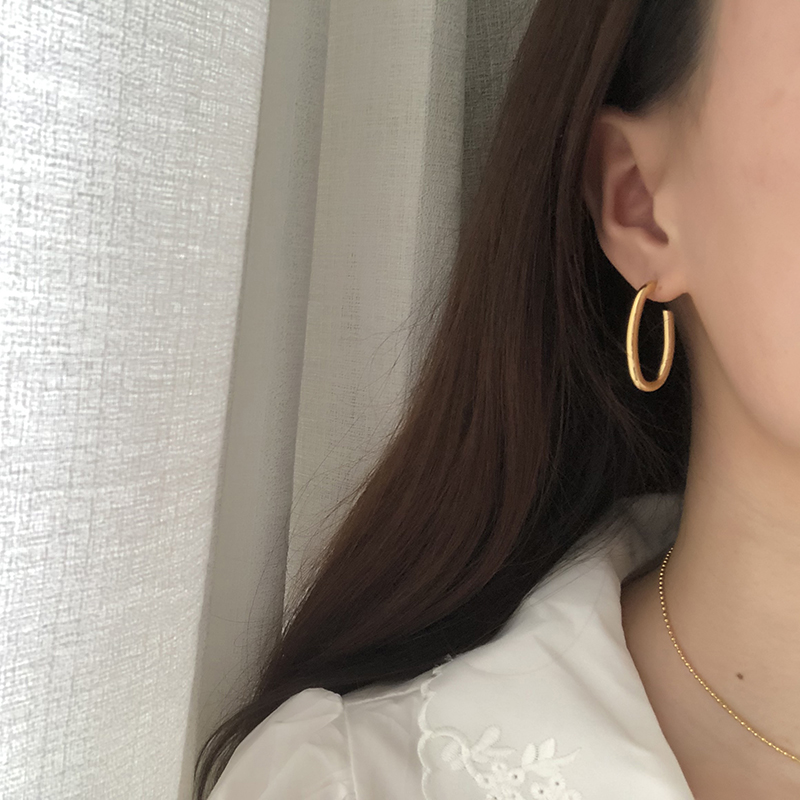 LICA Latest Simple Design Jewelry Stainless Steel Silver/Gold/Rose Gold Color Plated U shape Earrings
