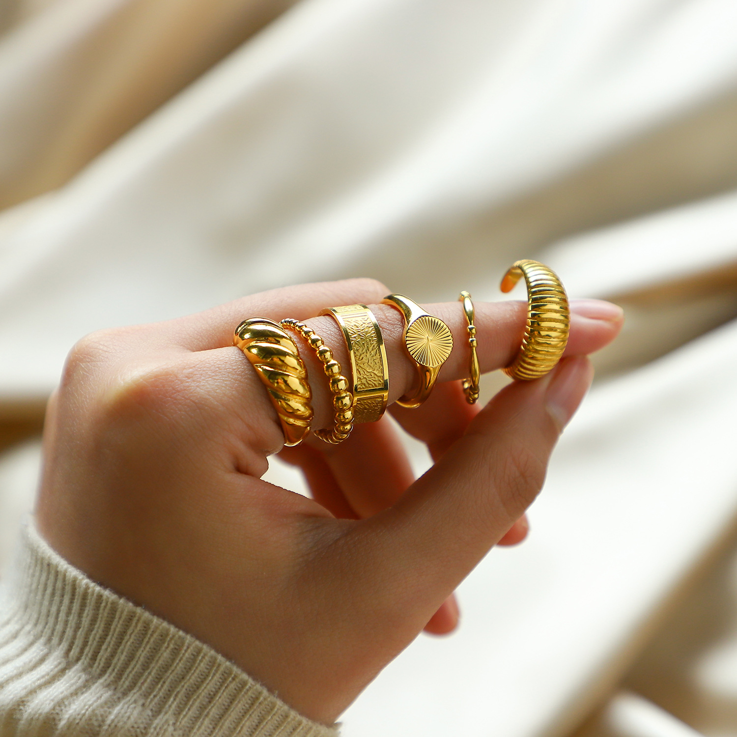 Chunky Finger Ring Jewelry,Variety Kinds of Stainless Steel Gold Plate Rings