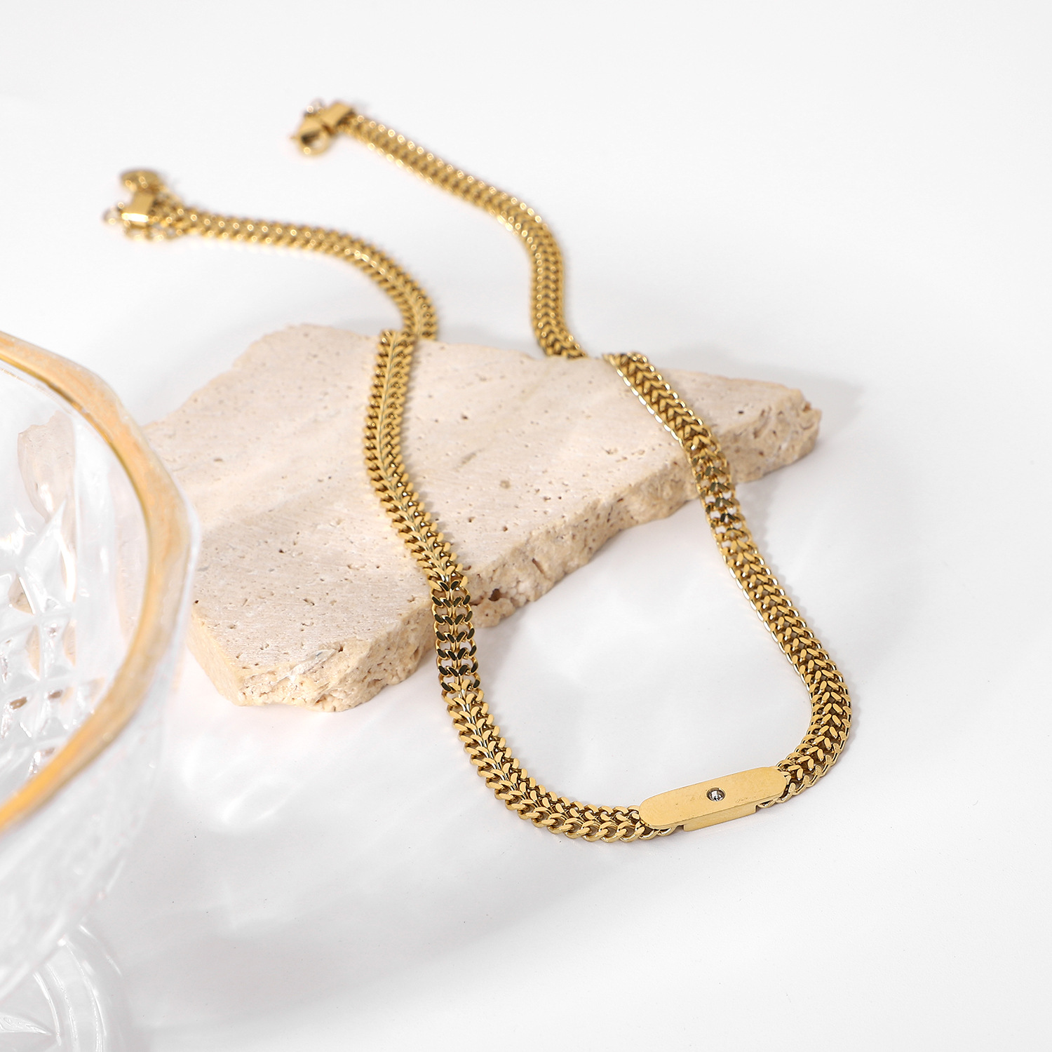 Stainless Steel Long Chain Choker Necklace