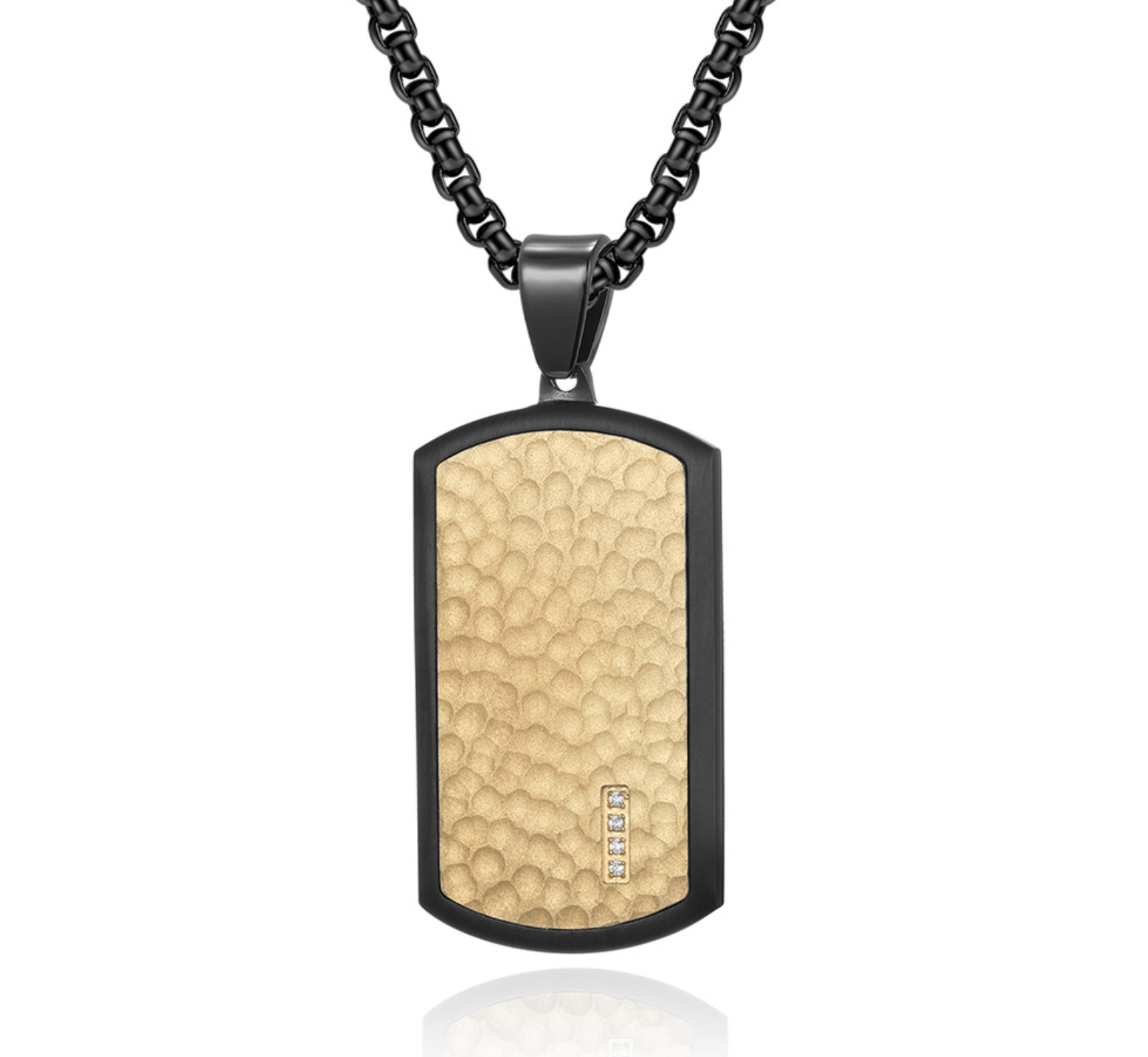 Manufacturers directly for the three - dimensional beveled pendant two-color necklace men's titanium steel clothing pendant spot